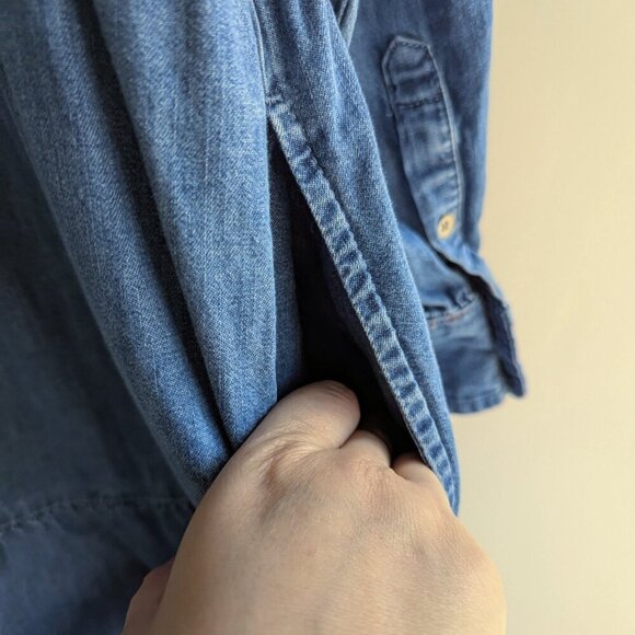 GAP Tiered Denim Mini Shirtdress - Picture 6 of 11